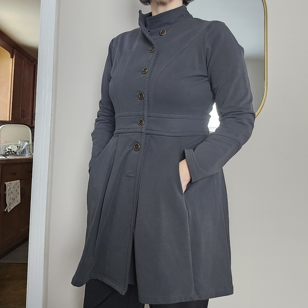 Matilda Jane Onyx Coat Secret Fields Mom Women’s Jacket Grey Military Sz Large - Picture 4 of 8
